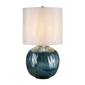 Lampa stojąca Blue Globe Elstead Lighting 1x60W E27 Porcelana Zielony z białym abażurem.
