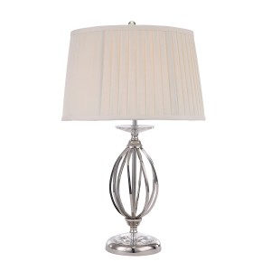 Lampa stojąca Aegean Elstead Lighting 1x60W E27 Stal Srebrny z białym abażurem.