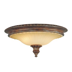Lampa sufitowa plafon okrągły Stirling Castle Elstead Lighting 2x60W Brązowy Stal.