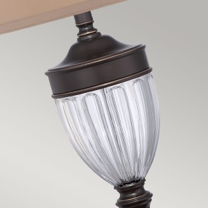 Lampa stojąca Dennison Elstead Lighting E27 Metal Brązowy detal abażura i podstawy