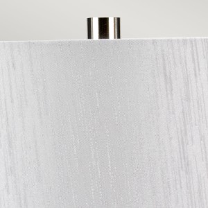 Lampa stojąca Columbus Elstead Lighting E27, szary abażur z porcelany.