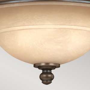 Lampa sufitowa plafon okrągły Plymouth Elstead Lighting brązowy stal.
