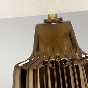 Lampa stojąca Newham Elstead Lighting 1x60W E27 Ceramika Złoty detal podstawy.