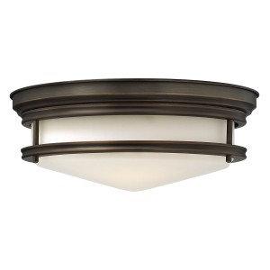 Lampa sufitowa plafon okrągły Hadley Elstead Lighting 3x40W brązowy stalowy.