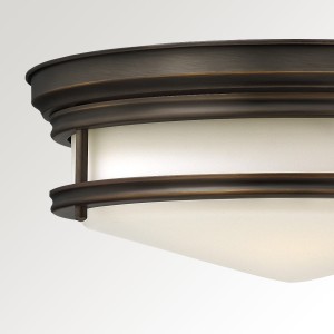 Lampa sufitowa plafon okrągły Hadley Elstead Lighting brązowy stal 3x40W.