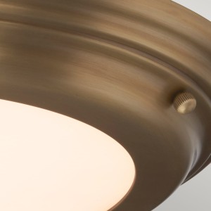 Lampa sufitowa plafon okrągły Welland Elstead Lighting złoty stal.