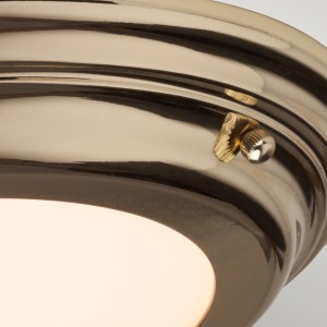 Lampa sufitowa plafon okrągły Welland Elstead Lighting 1x5W Złoty Stal z bliska.