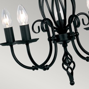 Lampa wisząca Artisan Elstead Lighting żyrandol 5x60W E14 stal czarny.