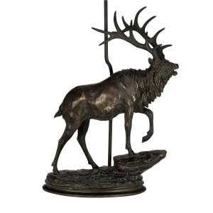 Lampa stojąca Angus Elstead Lighting 1x40W E27 Tworzywo Brązowy w kształcie jelenia.