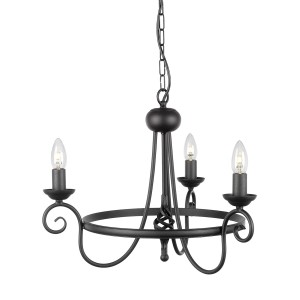 Lampa wisząca Żyrandol Harlech HR3A-BLACK Elstead Lighting 3x60W E14 Stal Czarny