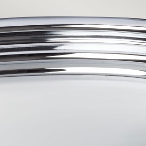 Lampa sufitowa plafon okrągły Brompton Elstead Lighting 1x9W Chrom Stal z bliska.