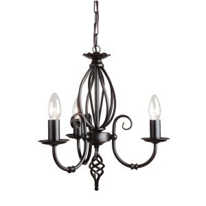 Lampa wisząca/żyrandol Artisan Elstead Lighting 3x60W E14 Stal Czarny.