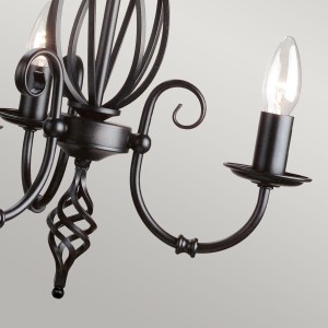 Lampa wisząca/żyrandol Artisan Elstead Lighting 3x60W E14 Stal Czarny detal.