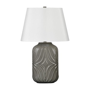 Lampa stojąca Muse Elstead Lighting 1x60W E27 Porcelana Szary, elegancka lampa z białym abażurem.