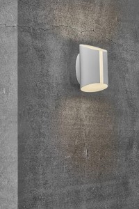 Lampa Ścienna Nordlux LED Aluminium Biały na betonowej ścianie