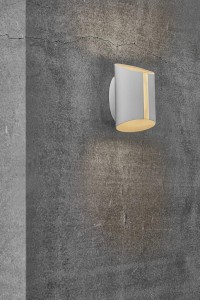 Lampa Ścienna Nordlux LED Aluminium Biały na betonowej ścianie