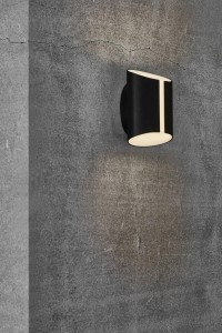 Lampa Ścienna Nordlux LED Aluminium Czarny na szarej ścianie