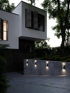 Lampa Ścienna Nordlux LED Aluminium Czarny oświetlająca nowoczesny dom.