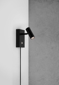 Lampa ścienna Kinkiet Nordlux LED Metal Czarny zamontowana na ścianie.