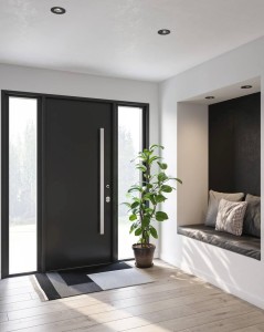 Lampa Sufitowa Spot Nordlux LED Plastik Czarny zainstalowana w nowoczesnym wnętrzu.