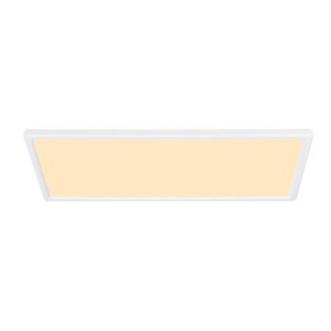Lampa sufitowa Nordlux LED biały plastik prostokątna.