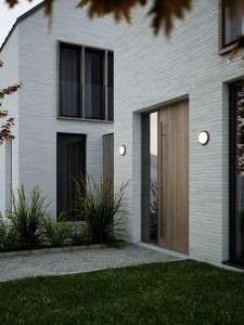 Lampa Ścienna Nordlux LED Plastik Czarny na ścianie nowoczesnego domu.