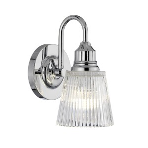Lampa ścienna kinkiet Addison Elstead Lighting 1xG9 3W LED Stal Szkło żebrowane Polerowany chrom