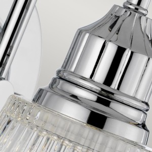 Lampa ścienna kinkiet Addison Elstead Lighting polerowany chrom z żebrowanym szkłem.