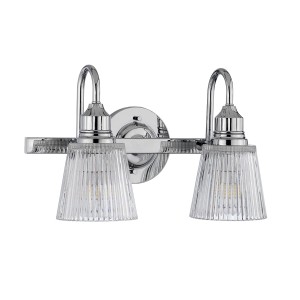 Lampa ścienna kinkiet Addison Elstead Lighting 2xG9 3W LED Stal, Szkło żebrowane Polerowany chrom.