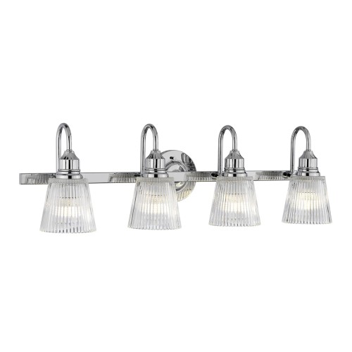 Lampa ścienna kinkiet Addison QN-ADDISON4-BATH Quintiesse 4xG9 3W LED Stal, Szkło żebrowane Polerowany chrom