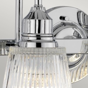 Lampa ścienna kinkiet Addison Elstead Lighting polerowany chrom szklany klosz.