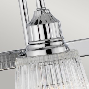 Lampa ścienna kinkiet Addison Elstead Lighting, polerowany chrom, żebrowane szkło