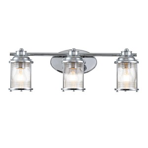 Lampa ścienna kinkiet Ashland Bay Elstead Lighting 3xE27 60W stal szkło z bąbelkami polerowany chrom