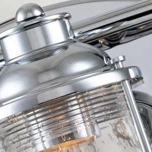 Lampa ścienna kinkiet Ashland Bay Elstead Lighting polerowany chrom, szkło z bąbelkami powietrza.