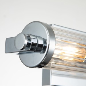Lampa ścienna kinkiet Azores Elstead Lighting 2xE14 40W stal szkło żebrowane polerowany chrom.