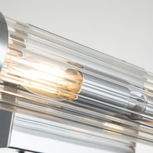 Lampa ścienna kinkiet Azores Elstead Lighting 2xE14 40W Stal, Szkło żebrowane Polerowany chrom.