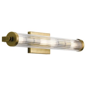 Lampa ścienna kinkiet Azores Elstead Lighting 4xE14 40W stal szkło żebrowane naturalny mosiądz.