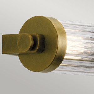 Lampa ścienna kinkiet Azores Elstead Lighting naturalny mosiądz 4xE14 40W stal szkło żebrowane