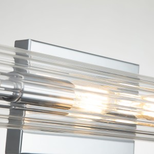 Lampa ścienna kinkiet Azores Elstead Lighting 4xE14 40W, stal i szkło żebrowane, polerowany chrom.