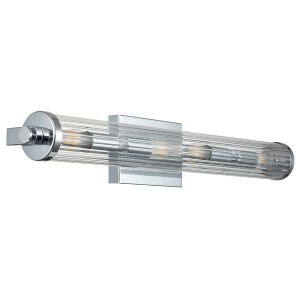 Lampa ścienna kinkiet Azores Elstead Lighting 4xE14 40W stal, szkło żebrowane, polerowany chrom.