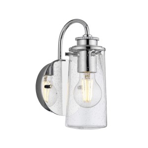 Lampa ścienna kinkiet Braelyn Elstead Lighting 1xE27 40W Stal, Szkło z bąbelkami powietrza Polerowany chrom