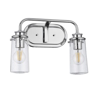 Lampa ścienna kinkiet Braelyn Elstead Lighting 2xE27 40W Stal, Szkło z bąbelkami powietrza Polerowany chrom