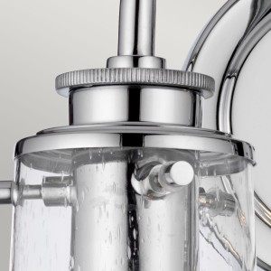 Lampa ścienna kinkiet Braelyn Elstead Lighting polerowany chrom szkło z bąbelkami powietrza.