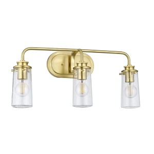 Lampa ścienna kinkiet Braelyn Elstead Lighting 3xE27 40W szczotkowany mosiądz