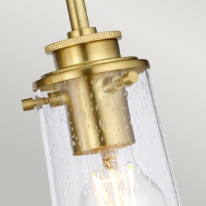 Lampa ścienna kinkiet Braelyn Elstead Lighting, mosiądz, szkło z bąbelkami powietrza.