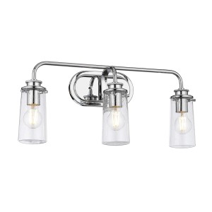 Lampa ścienna kinkiet Braelyn QN-BRAELYN3-PC Quintiesse 3xE27 40W Stal, Szkło z bąbelkami powietrza Polerowany chrom