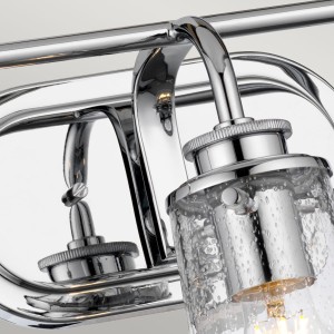 Lampa ścienna kinkiet Braelyn Elstead Lighting polerowany chrom ze szkłem z bąbelkami powietrza.