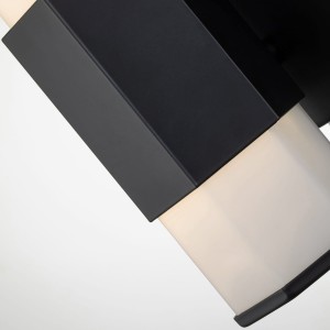 Lampa ścienna kinkiet Facet Elstead Lighting LED 12W Stal Trawione szkło opalowe Matowa czerń
