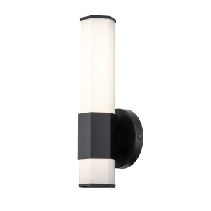 Lampa ścienna kinkiet Facet Elstead Lighting z wbudowanym LED 12W w matowej czerni.