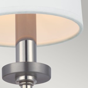 Lampa ścienna kinkiet Felixstowe Elstead Lighting 1xG9 3W LED Stal, Pergamin Polerowany chrom - zbliżenie abażuru.